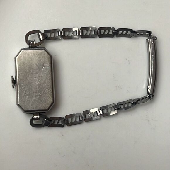 Vintage Working Elgin Ladies Dainty Art Deco Writst Watch 10K White Gold Filled - Picture 4 of 11